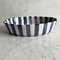Stripey Blue and White Oval Dish by Laurie Gates 2