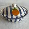 Large Blue and White Stripey Serving Dish with Lid by Laurie Gates 4