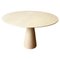 Postmodern Cream Off White Marble Dining Table with Pedestal Base from Angelo Mangiarotti, 1970s 1
