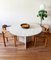 Postmodern Cream Off White Round Travertine Dining Table with Pedestal Base, 1970s 2