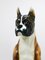 Boxer Dog Lebensgroße Majolika Statue Skulptur aus Glasierter Keramik, Italien, 1970er 5