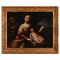 Artista di scuola italiana, Sacra Famiglia con San Giovanni Battista, XVII secolo, Olio su tela, In cornice, Immagine 1