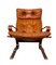 Mid-Century Scandinavian Oddvin Rykken Cognac Leather Chair, 1970s, Image 1