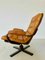 Vintage Mid-Century Danish Tan Leather Swivel Chair, 1970s 4