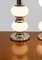 Lámparas de mesa modernistas vintage de cromo y vidrio blanco opaco de Sölken Leuchten, años 70. Juego de 2, Imagen 2