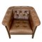 Mid-Century Danish Brown Leather & Rattan Club Chair, 1970s 9