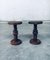 Brutalist Hand Crafted Side Table Set in the style of Charles Dudouyt, France, 1940s, Set of 2 11