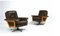 Vintage Mid-Century Danish Leather Swivel Chair Set attributed to Sigurd Ressel, 1970s, Set of 2 3