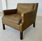 Mid-Century Danish Thams Club Chair in Olive Green Leather by Georg Thams, 1960s 3