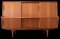 Danish High Cabinet in Teak with Sliding Doors and Bar Cabinet, 1960s, Image 1