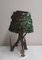 Lampada da tavolo Hubertus vintage con base in tre parti e paralume in tessuto fatto a mano con foglie artificiali di Lamplove, Germania, anni '60, Immagine 2
