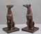 Early 20th Century Carved Oak Greyhounds, 1920s, Set of 2 1
