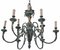 Large Vintage Gothic 9-Lamp Brass & Bronze Chandelier, 2000s, Image 3