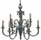 Large Vintage Gothic 9-Lamp Brass & Bronze Chandelier, 2000s 2