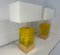 Italian Art Deco Style Yellow Murano Cube Glass Table Lamps , 2000s, Set of 2 5