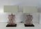 Lampes de Bureau Style Art Déco en Verre de Murano Rose, 2000s, Set de 2 3