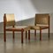 Angular Teak and Leather Chair with Copper Details, 1970s 1
