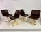 Brown Leather Dining Chairs by Yrjö Kukkapuro for Haimi, 1960s, Set of 4 10