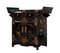 Chinoiserie Black Laquered Altar Cabinet with Drawers & Shelves 1