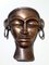Máscara africana Mid-Century de metal, años 50, Imagen 1