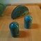 Salt & Pepper Shakers and Napkin Holder in Green Marble, Italy, 1970s, Set of 3 5