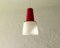 Lámpara colgante moderna en rojo y blanco, años 50, Imagen 1