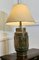 Large Bulbous Simulated Brass Ceramic Vase Table Lamp, 1960s 6