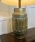 Large Bulbous Simulated Brass Ceramic Vase Table Lamp, 1960s 2