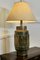Large Bulbous Simulated Brass Ceramic Vase Table Lamp, 1960s 5