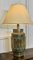 Lámpara de mesa bulbosa grande de latón simulado de cerámica, años 60, Imagen 7