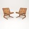 Vintage Leather Kengu Chairs by Elsa and Nordahl Solheim for Rykken, 1970, Set of 2 1