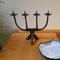 Brutalist Wrought Iron Candlestick, France, 1950s 12