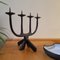 Brutalist Wrought Iron Candlestick, France, 1950s 10