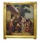 Espejo Trumeau francés antiguo rectangular con óleo sobre lienzo y marco dorado tallado, siglo XIX, Imagen 4