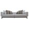 Italian Ivory Sofa with Brown Wooden Base from Kabinet 1
