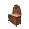 Antique Spanish Wardrobe, Dressing Commode, Nightstands and Headboard in Carved Walnut and Mable, Set of 6, Image 4