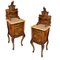 Antique Spanish Wardrobe, Dressing Commode, Nightstands and Headboard in Carved Walnut and Mable, Set of 6, Image 7