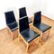 Mid-Century Italian Wood and Leather Dining Chairs, 1970s, Set of 4 2