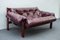 Mid-Century Vintage Tufted Burgundy Leather Sofa by Ipoly Furniture Company, 1970s, Image 1