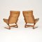 Vintage Leather Kengu Armchairs by Elsa and Nordahl Solheim for Rykken, 1970, Set of 2 4