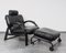 Lounge Chair with Stool attributed to Mario Bellini for Natuzzi, Set of 2 1