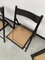 Blackened Beech and Cane Folding Chairs, 1960s, Set of 4, Image 28