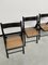 Blackened Beech and Cane Folding Chairs, 1960s, Set of 4, Image 13