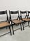 Blackened Beech and Cane Folding Chairs, 1960s, Set of 4, Image 36