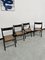 Blackened Beech and Cane Folding Chairs, 1960s, Set of 4 15