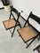 Blackened Beech and Cane Folding Chairs, 1960s, Set of 4, Image 27