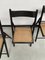 Blackened Beech and Cane Folding Chairs, 1960s, Set of 4, Image 19