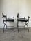 Leather Curules Emperor Armchairs, 1980s, Set of 2 37
