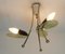 Lampada da soffitto Mid-Century a tre luci in ottone e metallo di Stilnovo, anni '50, Immagine 5