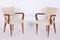 Vintage French Art Deco Armchairs in Beech by Jules Leleu, 1930s, Set of 2 1